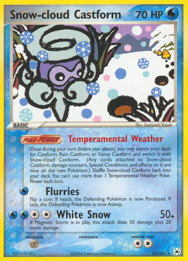 EX Hidden Legends Holo Snow-cloud Castform #25/101